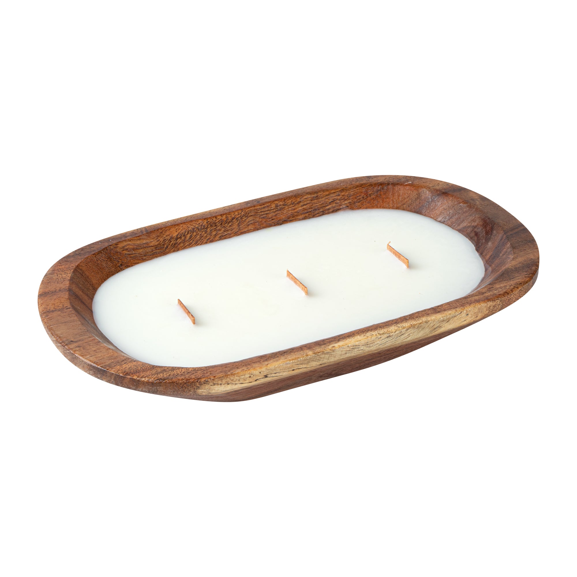 Coco Casa Handmade Wood Dough Bowl Candle - Pineapple Papaya - 9" x 5 1/2" x 2" - 10 count box