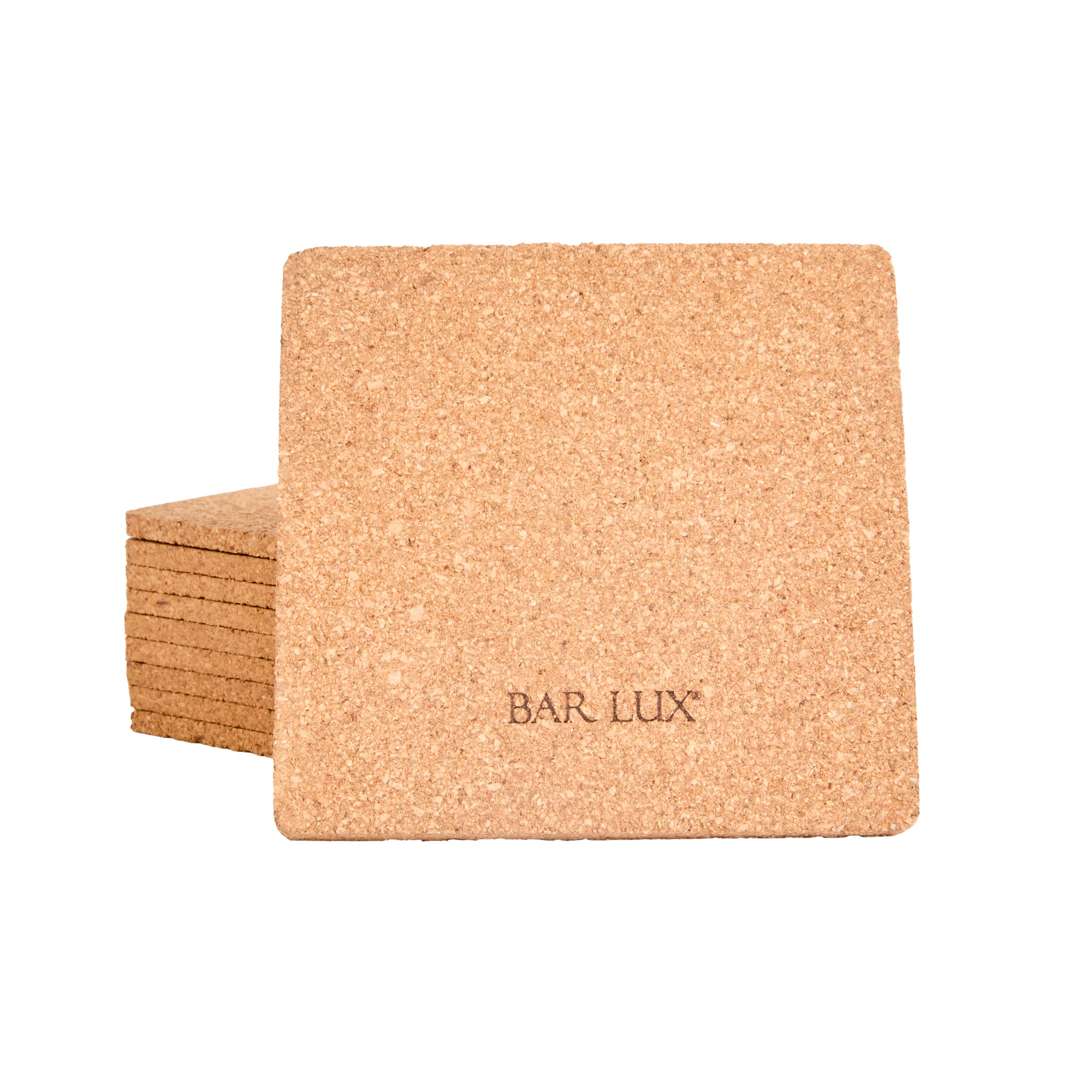 Bar Lux Square Cork Coaster - 4" x 4" - 100 count box