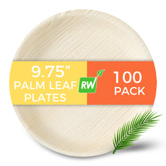 Indo Round Natural Palm Leaf Deep Plate - 9 3/4