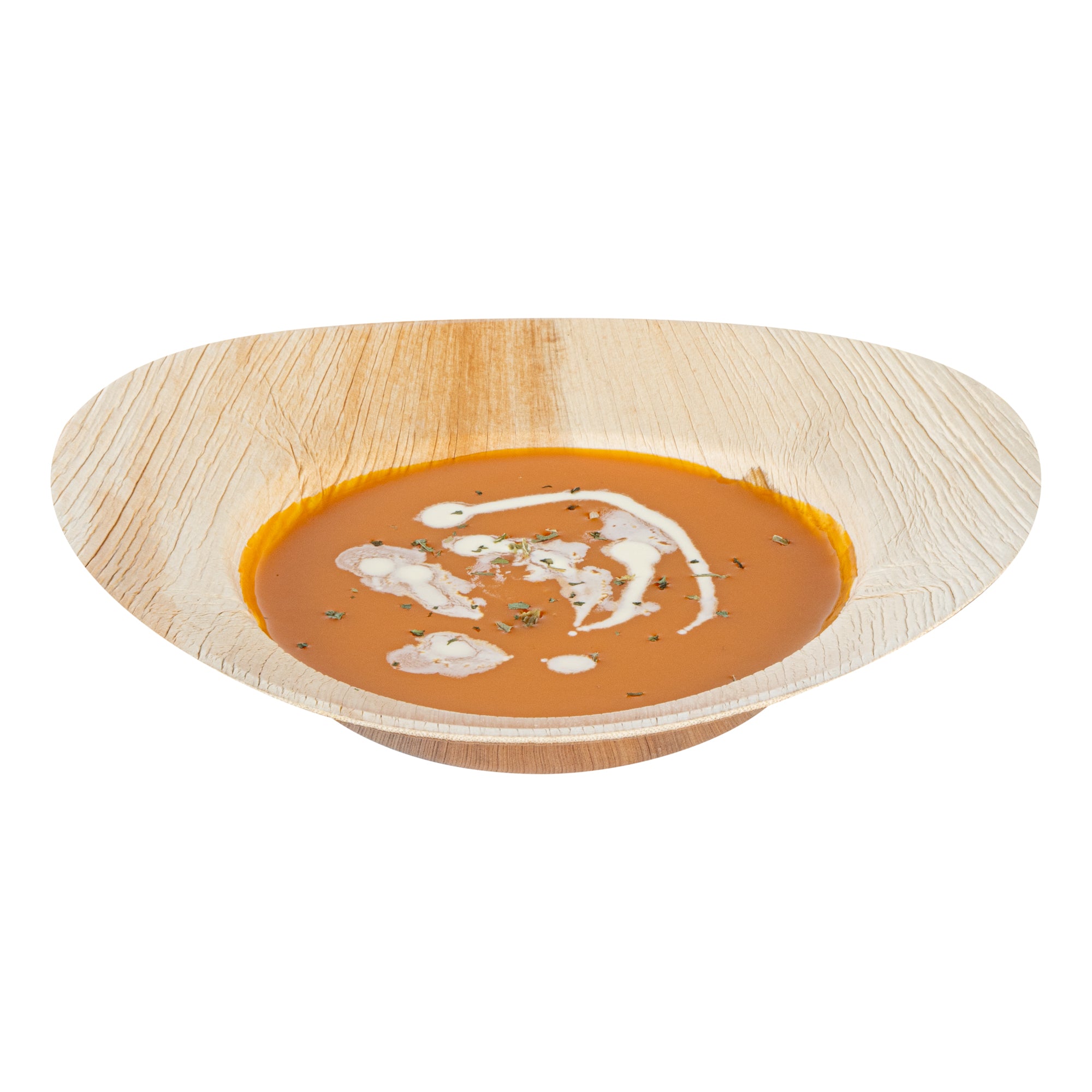 Indo 12 oz Round Natural Palm Leaf Soup Plate - 9" x 9" x 1 1/2" - 100 count box