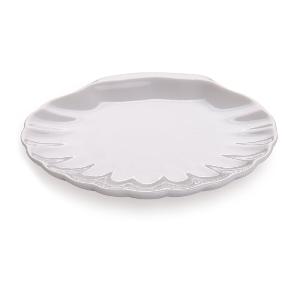 Shell White Porcelain Mini Shell Plate - 3" x 3" - 10 count box