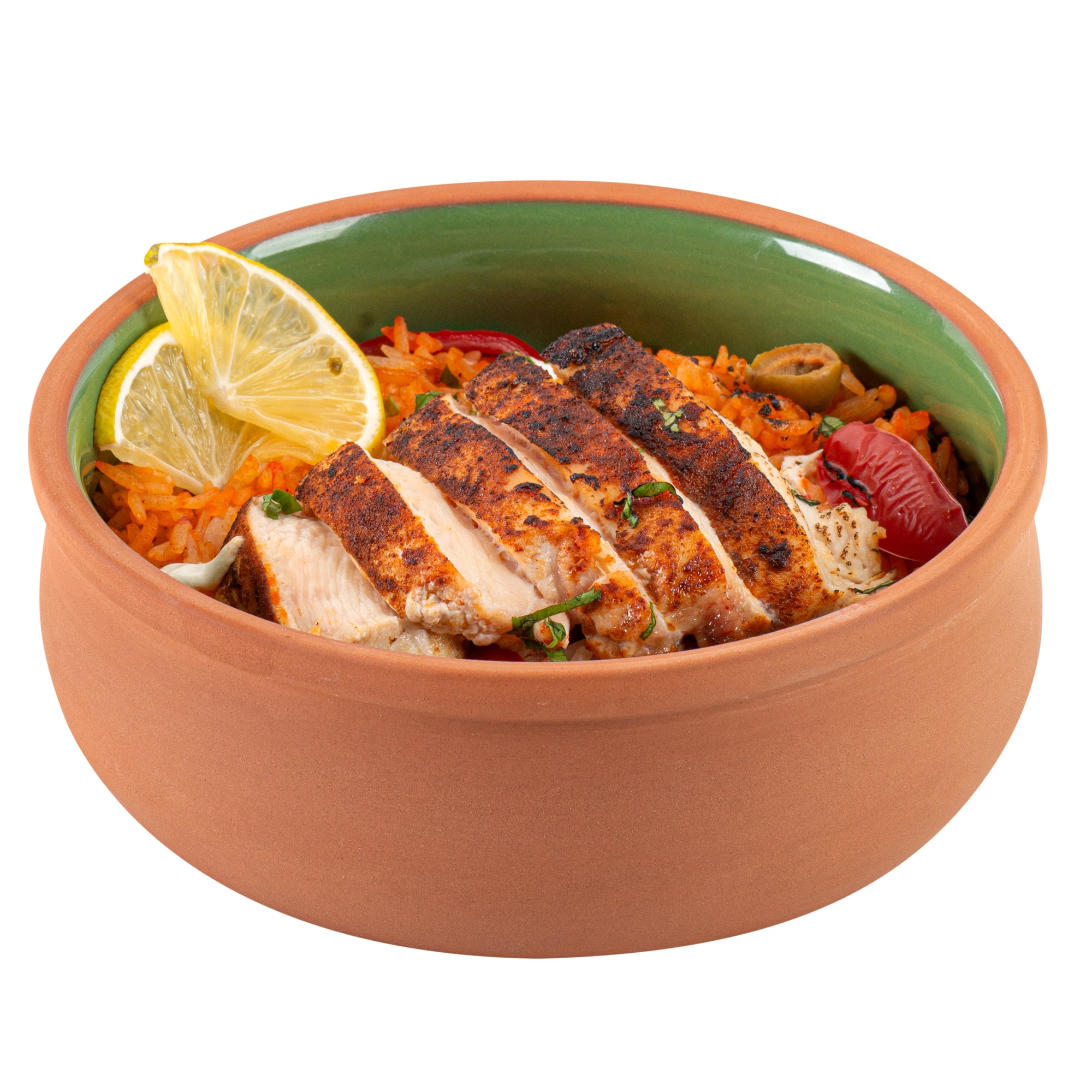 Terra Tek 17 oz Terracotta Cazuela Bowl - Green Glazed Interior, Oven-Safe, Microwave-Safe - 5 3/4" x 5 3/4" x 2" - 10 count box