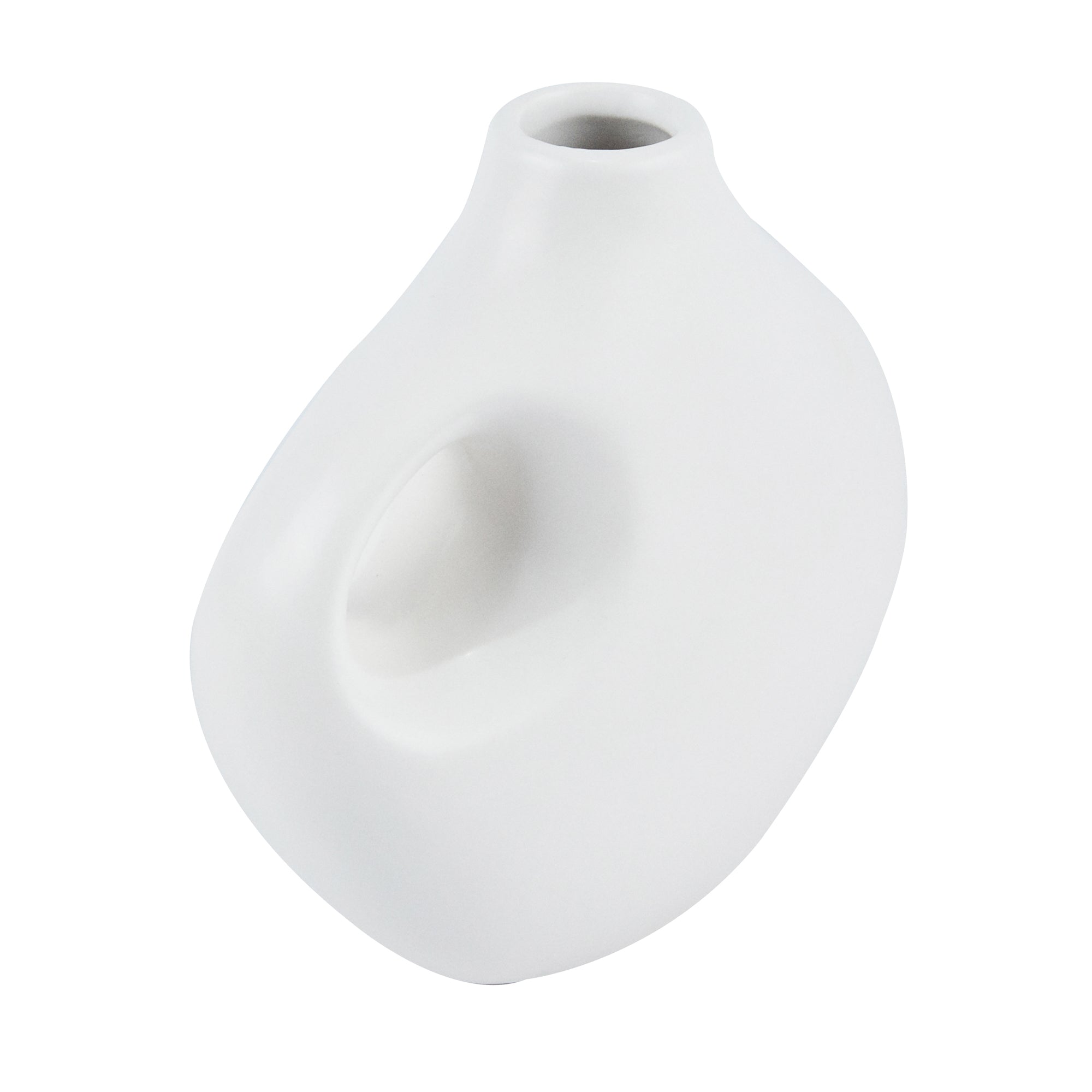 Table Art White Ceramic Jug Vase - 7'' x 3 1/4'' x 7'' - 1 count box