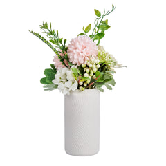 Table Art White Ceramic Vintage Vase - 3 1/4'' x 3 1/4'' x 6'' - 1 count box