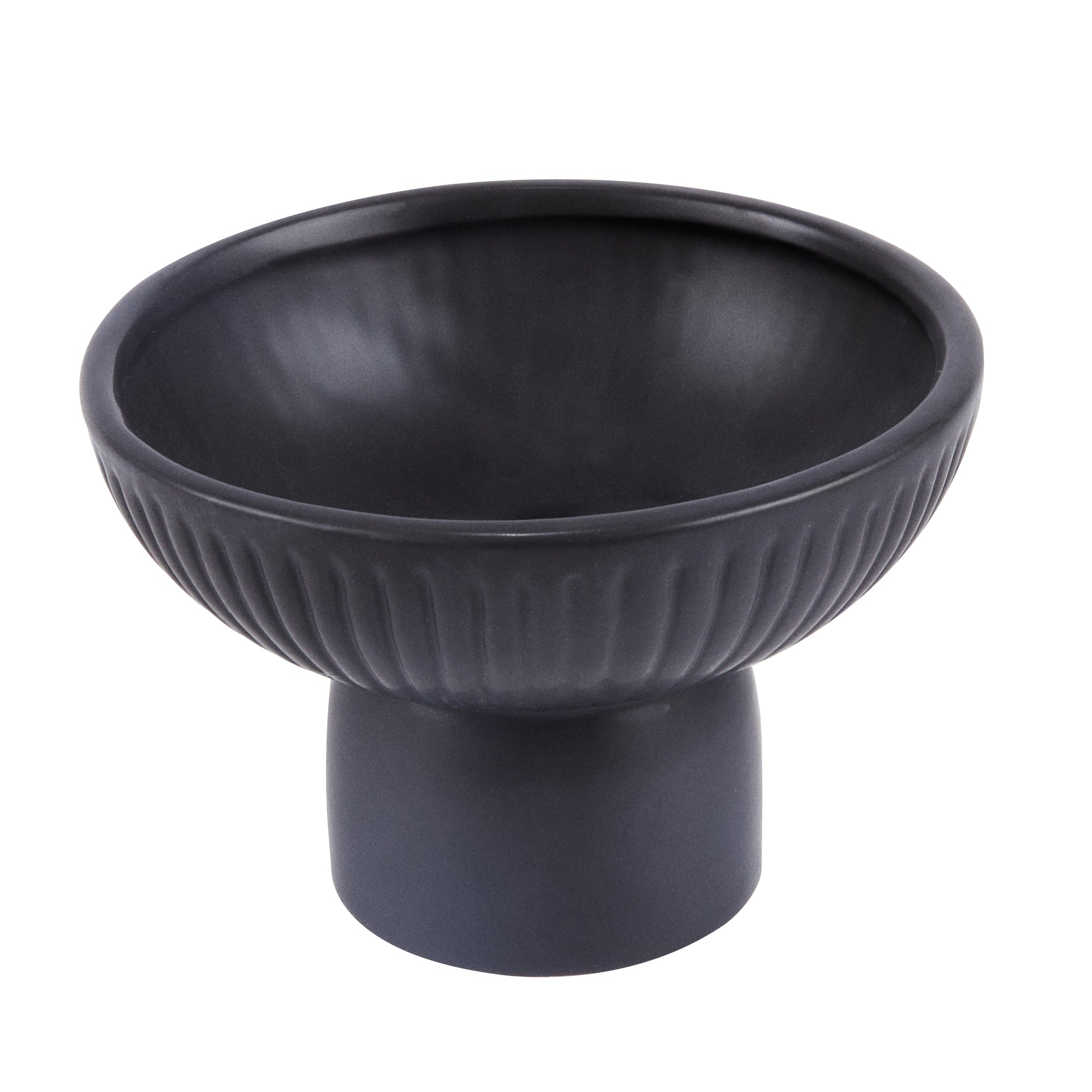 Table Art Black Ceramic Pedestal Vase - 6'' x 6'' x 4'' - 1 count box