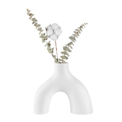 Table Art White Ceramic Soft Arch Vase - 9'' x 3 1/4'' x 8'' - 1 count box