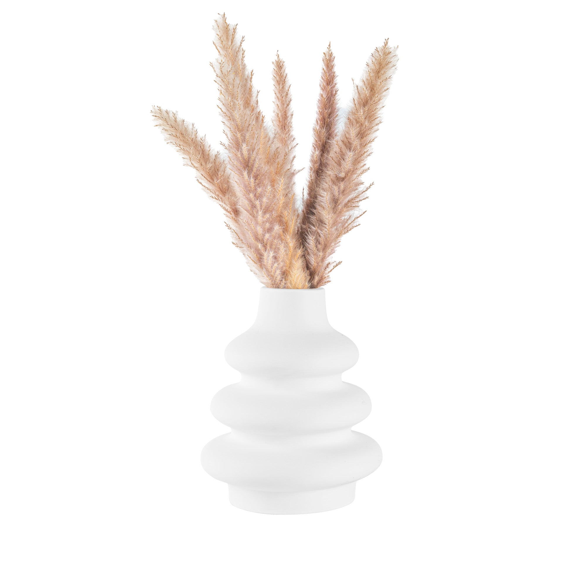 Table Art White Ceramic Stacked Vase - 6 3/4'' x 6 3/4'' x 8'' - 1 count box