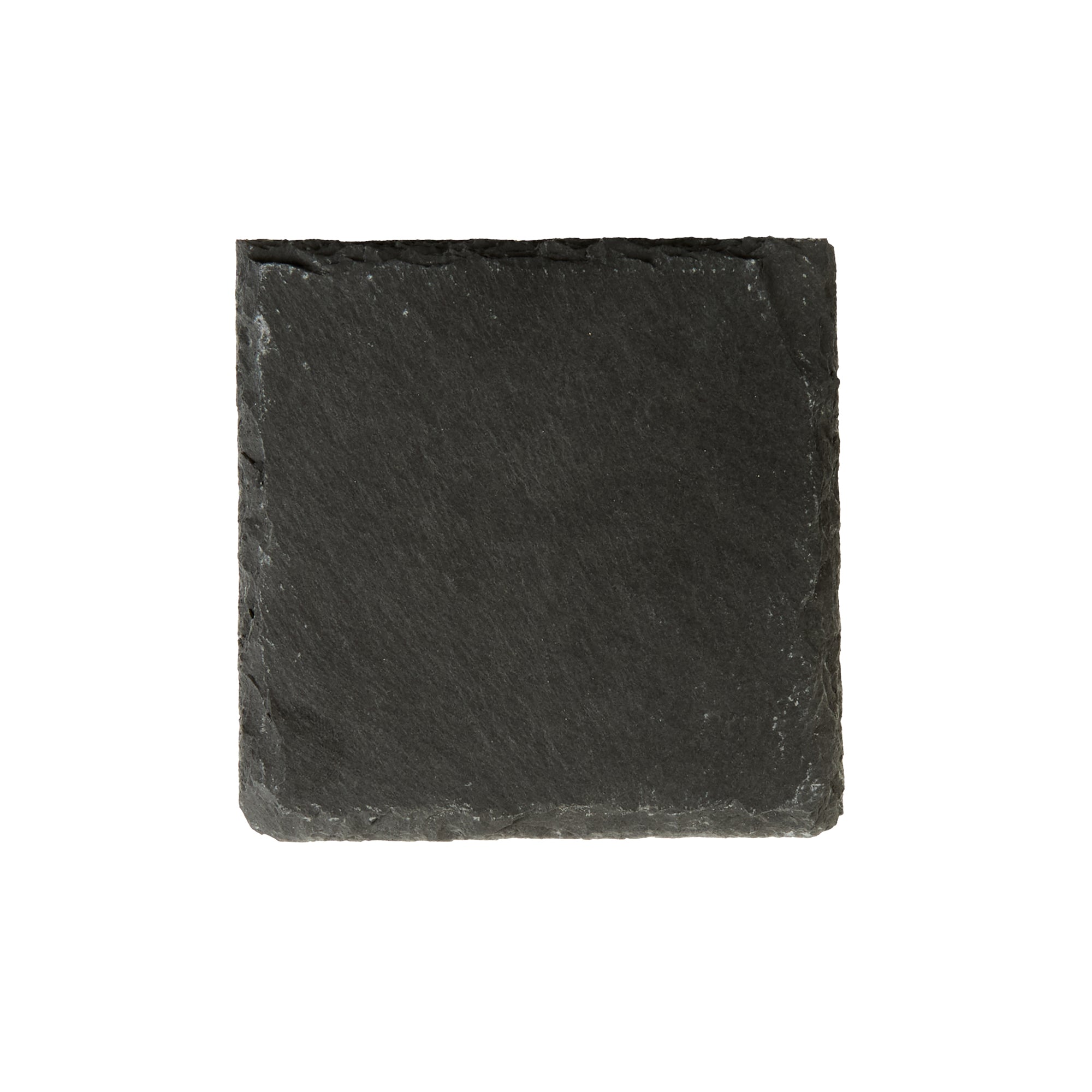 Stone Tek Square Black Slate Appetizer / Tasting Plate - 4" x 4" - 10 count box