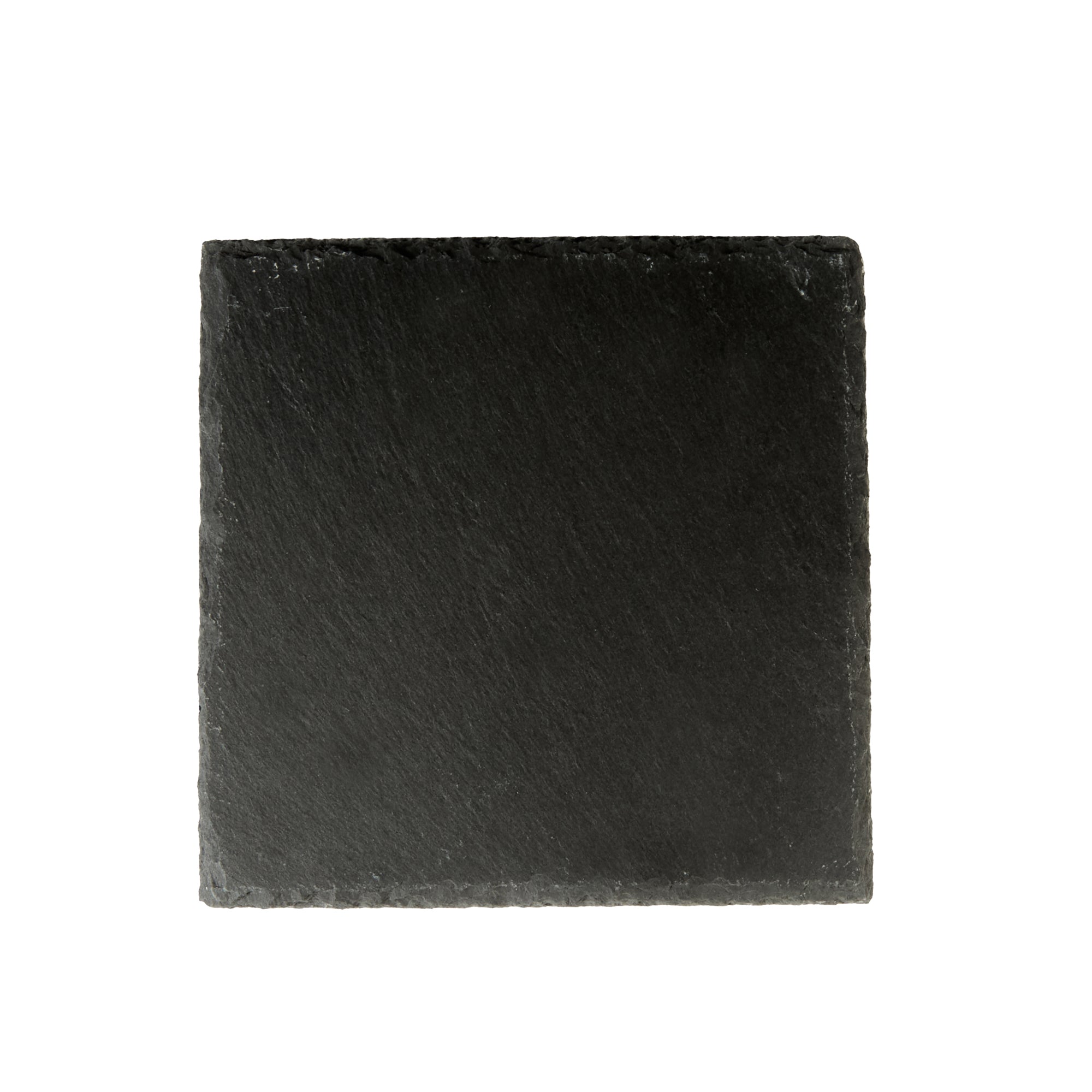 Stone Tek Square Black Slate Appetizer / Tasting Plate - 6" x 6" - 10 count box