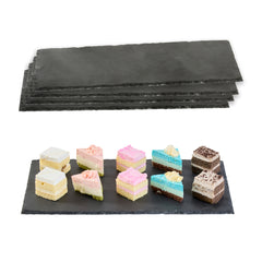 Stone Tek Rectangle Black Slate Serving Tray - 11 3/4