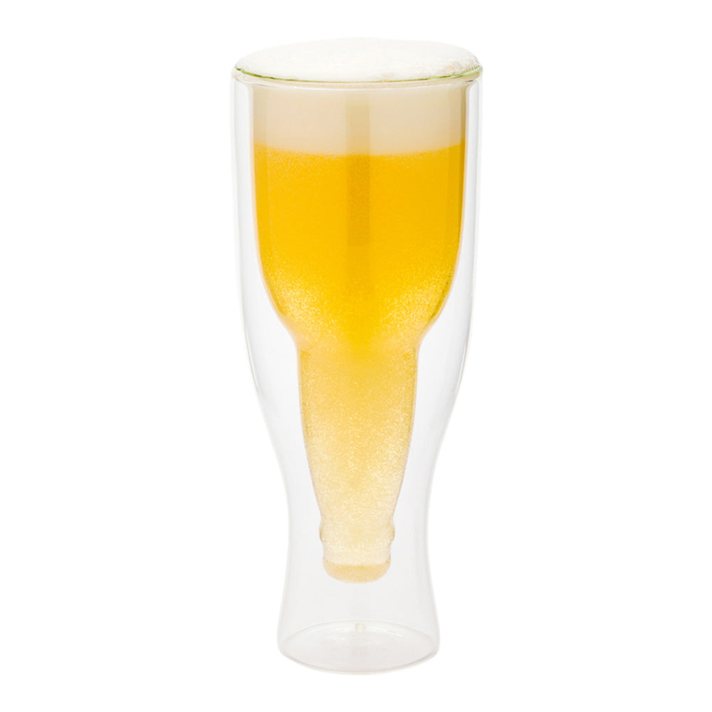 Forma 9 oz Round Pilsner Beer Glass - Double Wall - 3" x 3" x 7" - 10 count box