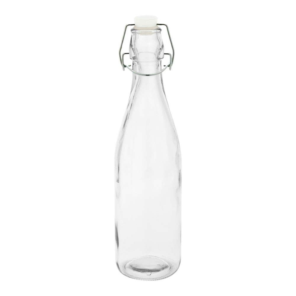 17 oz Round Glass Nostalgic Bottle - Swing Top - 2 3/4" x 2 3/4" x 10 3/4" - 10 count box