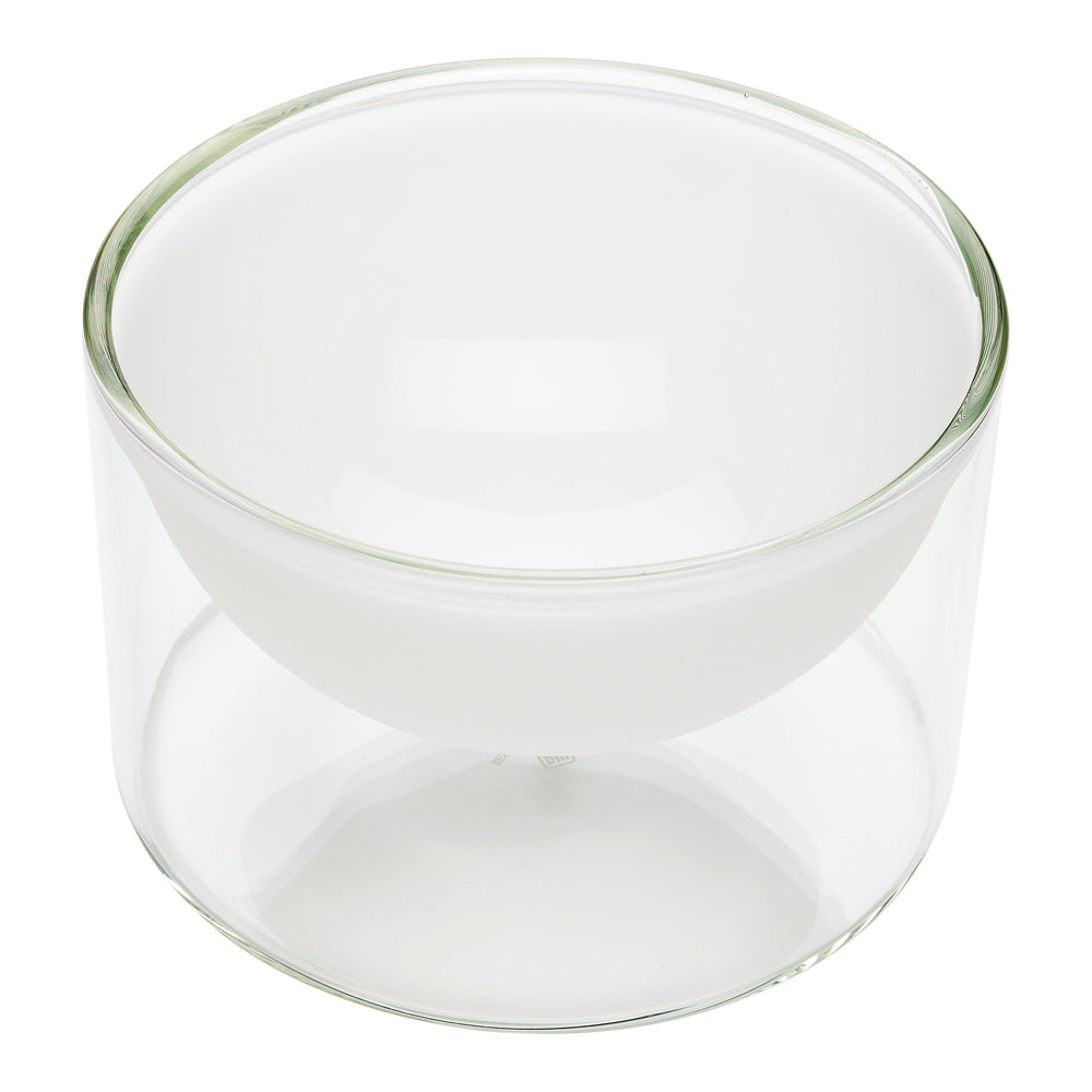 Forma 14 oz Round Frosted Glass Lufthansa Bowl - Double Wall, Shallow  - 4 3/4" x 4 3/4" x 3" - 10 count box