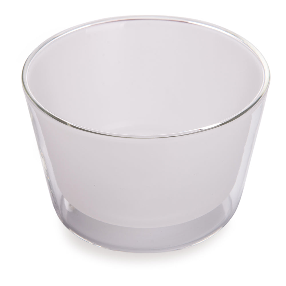 Forma 25 oz Round Frosted Glass Lufthansa Bowl - Double Wall, Deep - 5 1/2" x 5 1/2" x 3 1/2" - 10 count box