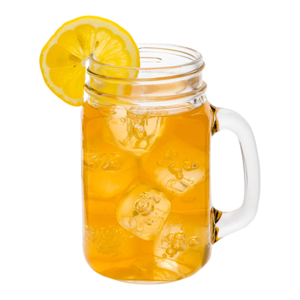 18 oz Square Glass Mason Jar Mug - With Handle - 3 1/4" x 3 1/4" x 5 1/4" - 10 count box