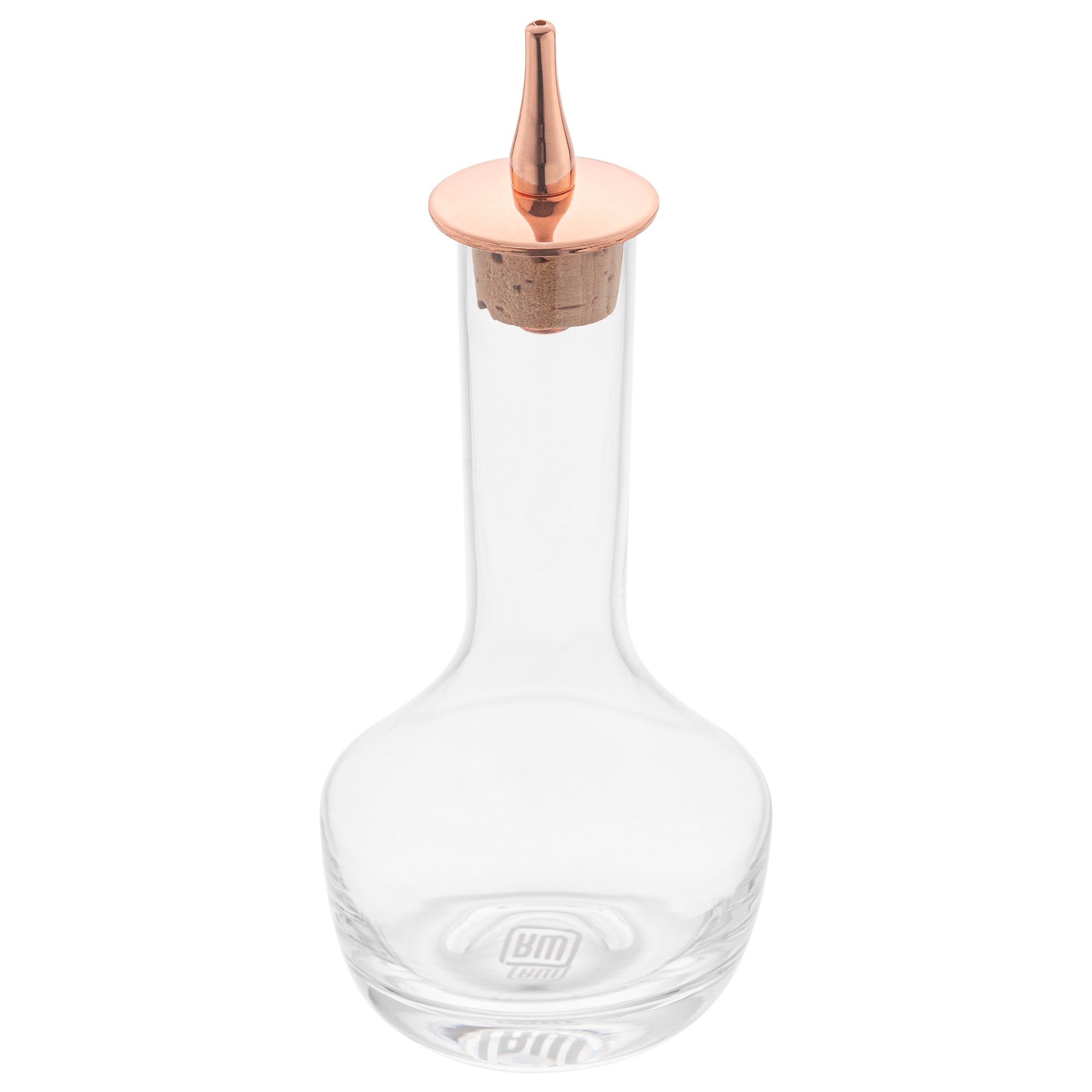 Bar Lux 4 oz Glass Modern Style Bitters Bottle - Copper-Plated Dasher - 5 3/4" x 2 3/4" x 2 3/4" - 1 count box