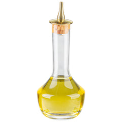 Bar Lux 4 oz Glass Modern Style Bitters Bottle - Gold-Plated Dasher - 5 3/4