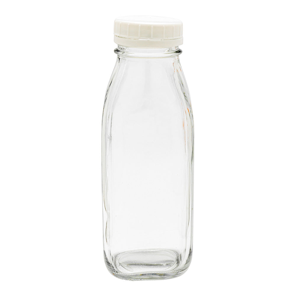 French Countryside 16 oz Glass Square Bottle - Tamper-Evident Cap - 2 3/4" x 2 3/4" x 7 1/2" - 10 count box