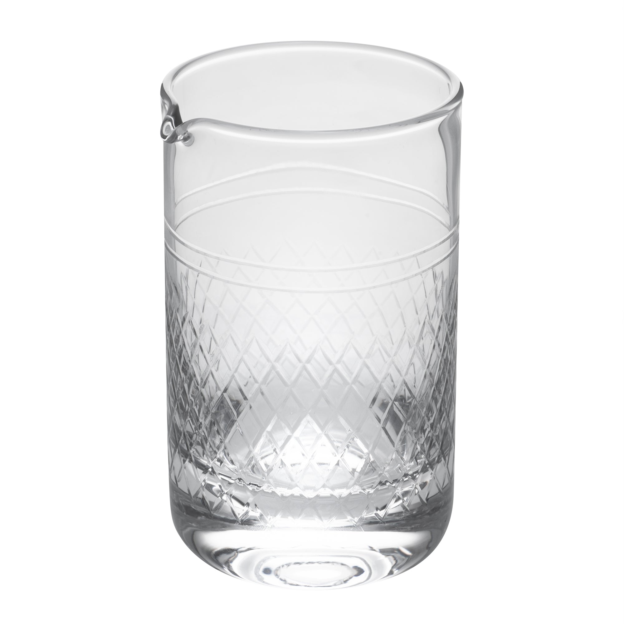 Bar Lux 17 oz Cocktail Mixing Glass - Diamond Cut Pattern, Hand-Blown, Crystal - 3 3/4" x 3 1/2" x 5 3/4" - 1 count box