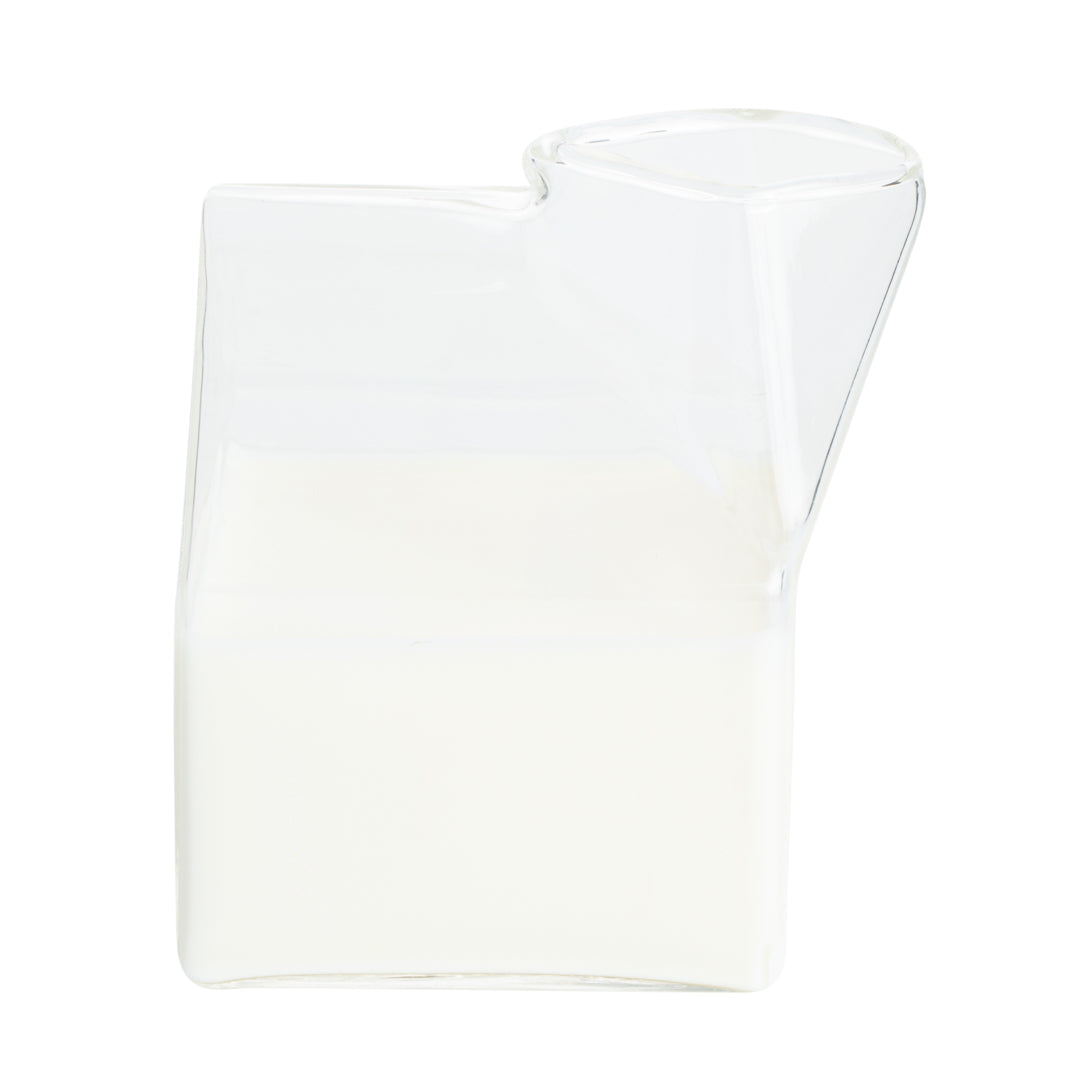 12 oz Clear Glass Milk Carton - 3 1/4" x 2 3/4" x 4" - 1 count box