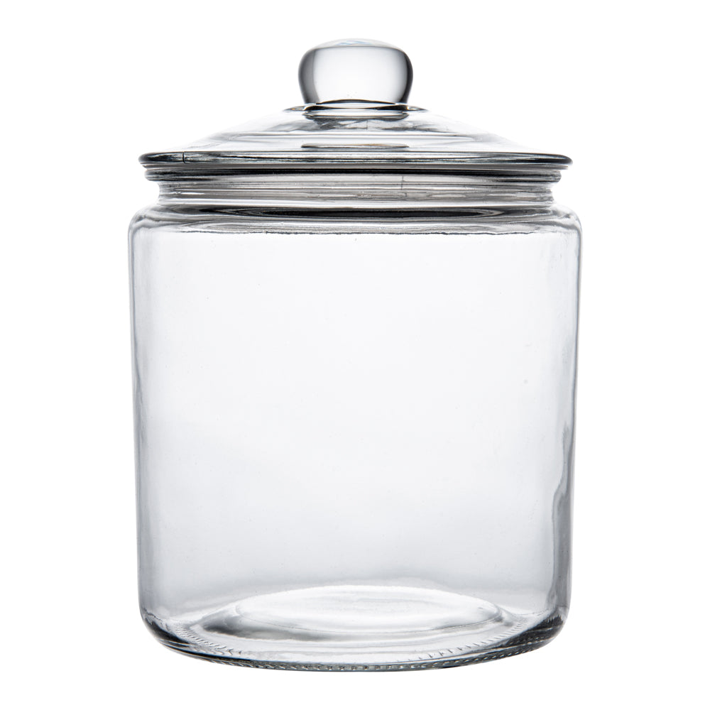 Vetri 1 gal Glass Storage Jar - with Glass Lid - 7" x 7" x 9 3/4" - 1 count box