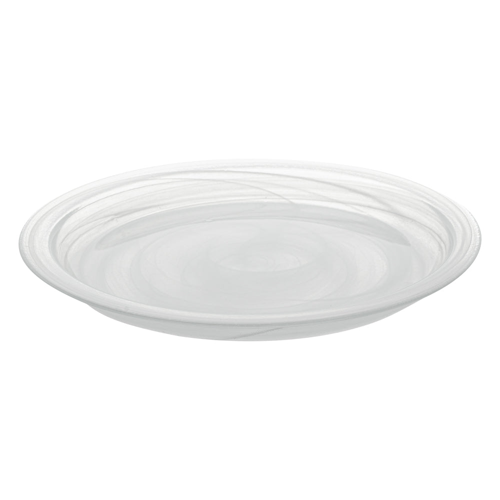 Vetri Round White Glass Solar Plate - 8 1/4" x 8 1/4" x 3/4" - 6 count box