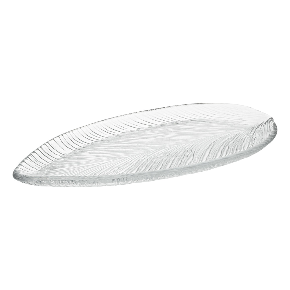 Vetri Clear Glass Leaf Serving Plate - 11 3/4" x 5 1/2" x 3/4" - 6 count box