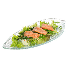 Vetri Clear Glass Leaf Serving Plate - 17