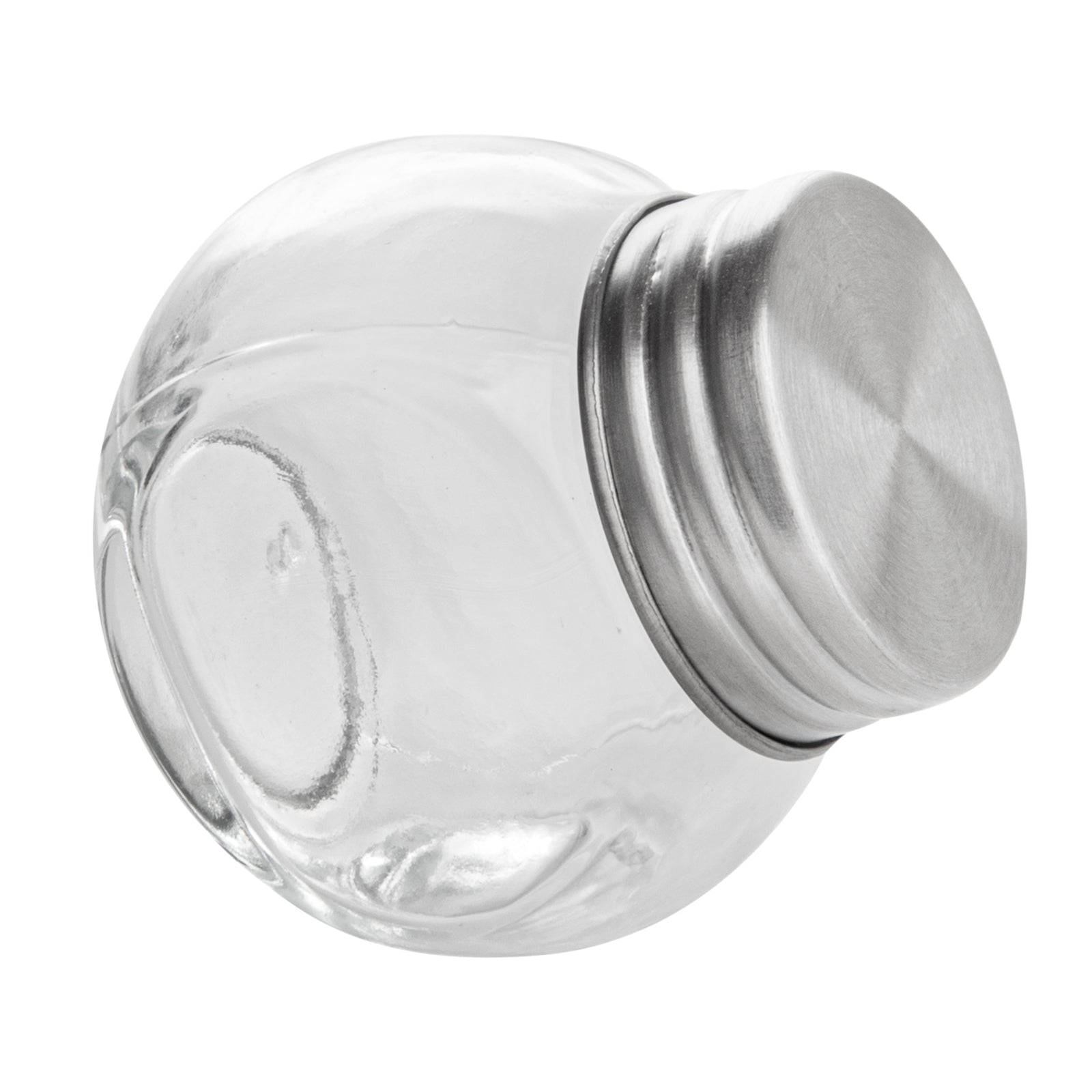 Vetri 2 oz Glass Mini Favor Jar - with Chrome Lid - 2 1/4" x 1 1/2" x 2 1/4" - 100 count box