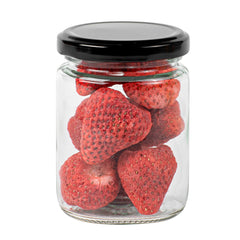 Vetri 8 oz Clear Glass Jar - with Black Metal Lid - 2 3/4