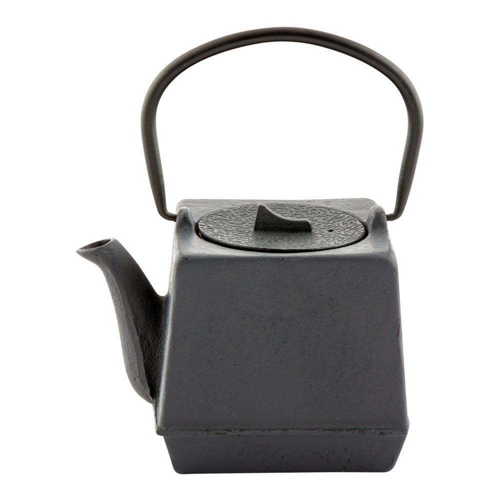 Tetsubin 27 oz Square Black Cast Iron Teapot - 5 1/2" x 4 1/4" x 7 1/4" - 1 count box