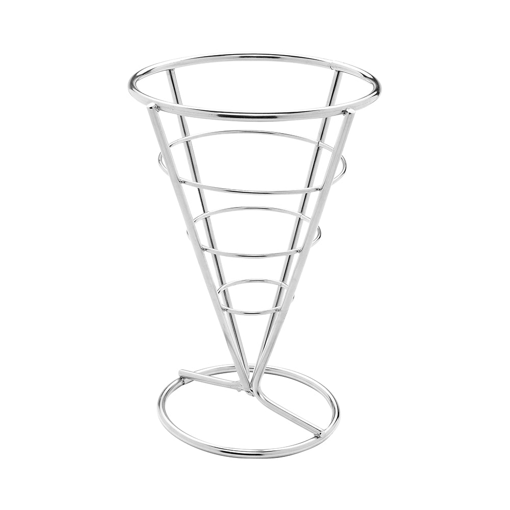 Silver Stainless Steel Singolo Cone Stand - 4" x 4" x 5 1/2" - 1 count box