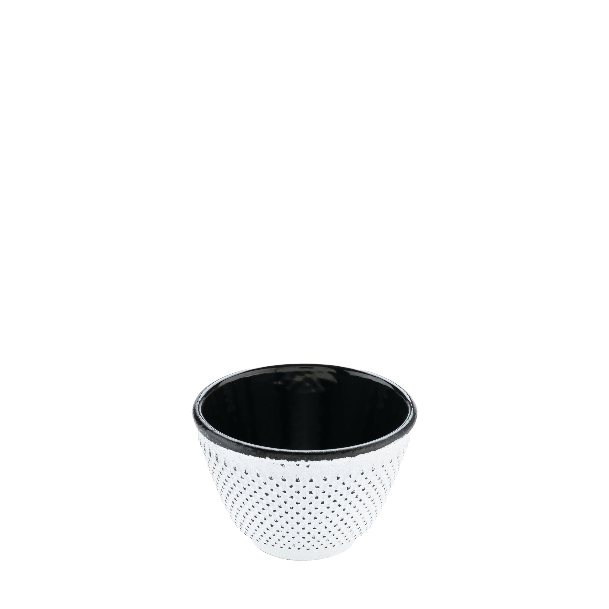 Tetsubin 2 oz White Cast Iron Tea Cup - Hobnail - 2 1/2" x 2 1/2" x 1 3/4" - 2 count box