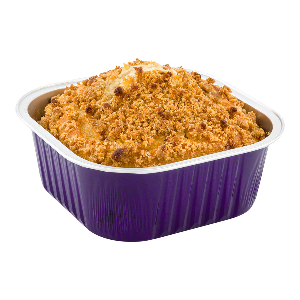 10 oz Square Purple Aluminum Baking Cup - Lids Available - 4 1/4" x 4 1/4" x 1 1/2" - 100 count box