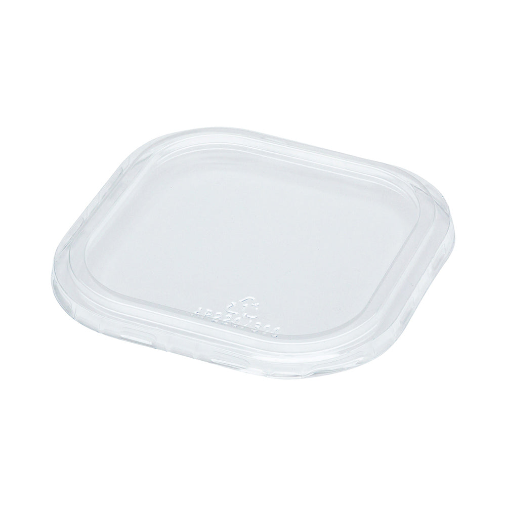 Square Clear Plastic Flat Lid - Fits 10 oz Aluminum Baking Cup - 4 1/2" x 4 1/2" - 100 count box