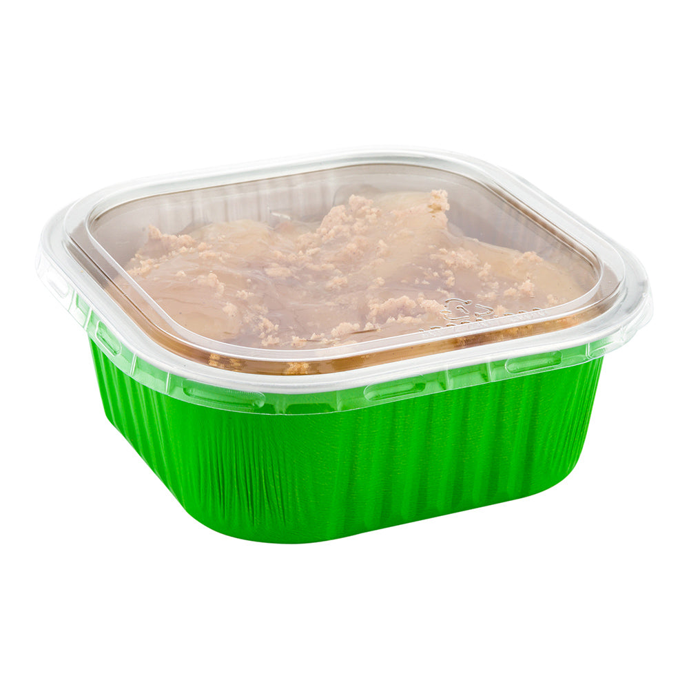 Square Clear Plastic Flat Lid - Fits 10 oz Aluminum Baking Cup - 4 1/2" x 4 1/2" - 100 count box