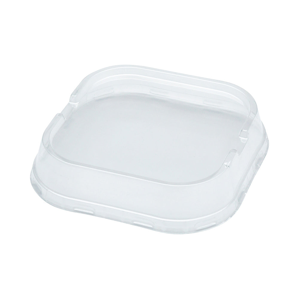 Square Clear Plastic Dome Lid - Fits 10 oz Aluminum Baking Cup - 4 1/2" x 4 1/2" x 1" - 100 count box