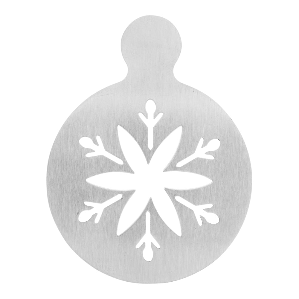 Restpresso Stainless Steel Snowflake Coffee Decorating Stencil - 4 1/4" x 3 1/4" - 1 count box