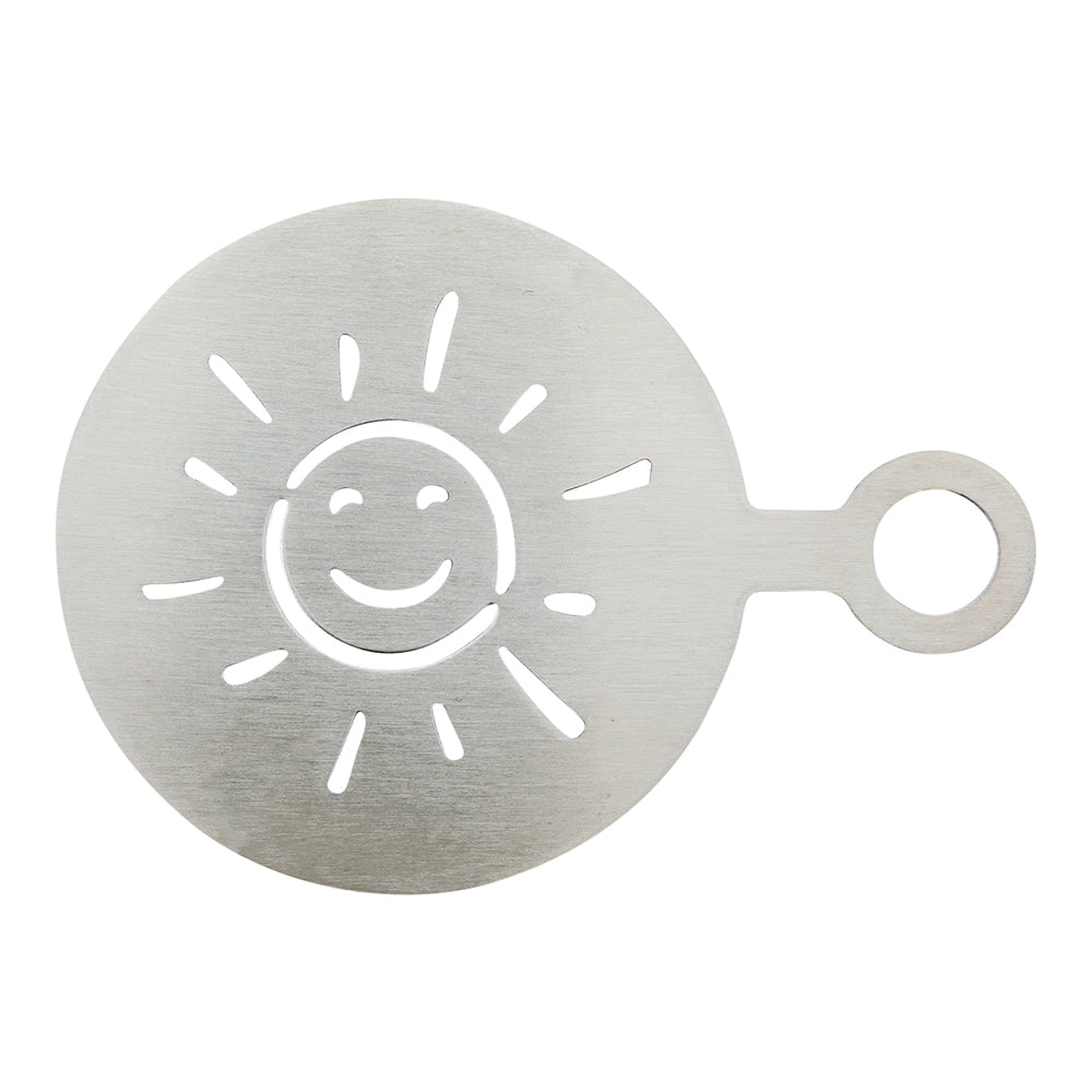 Restpresso Stainless Steel Smiley Sun Coffee Decorating Stencil - 4 3/4" x 3 1/4" - 1 count box