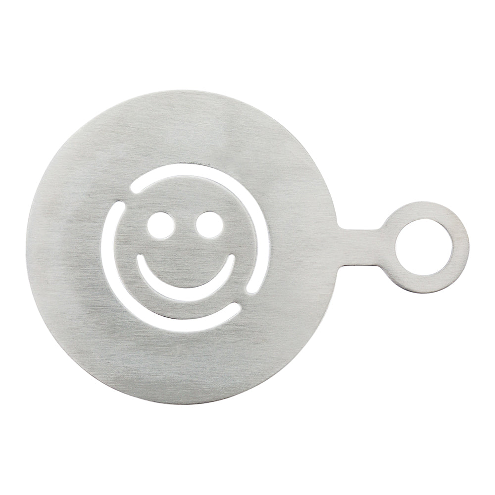 Restpresso Stainless Steel Smiley Face Coffee Decorating Stencil - 4 3/4" x 3 1/4" - 1 count box