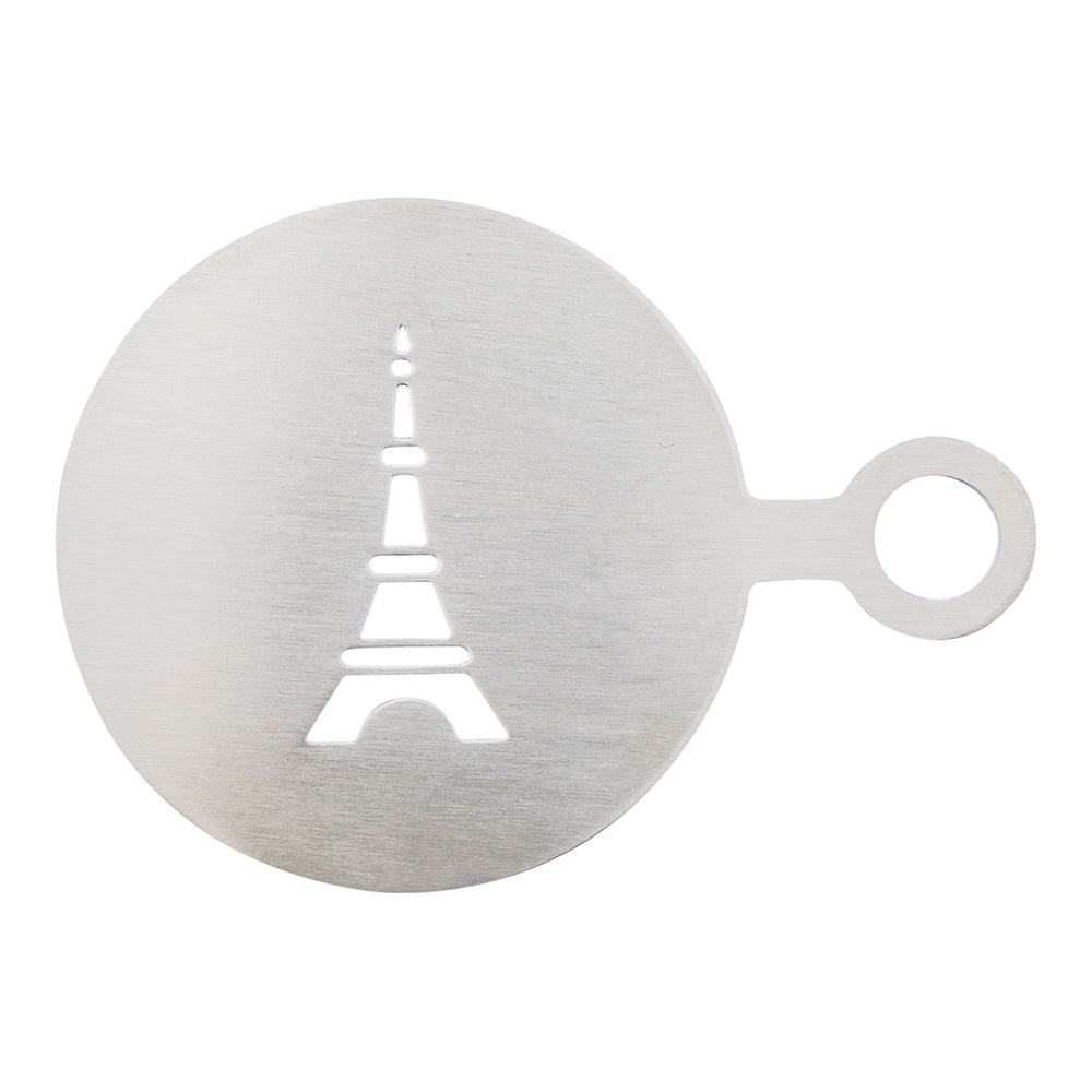 Restpresso Stainless Steel Eiffel Tower Coffee Decorating Stencil - 4 3/4" x 3 1/4" - 1 count box