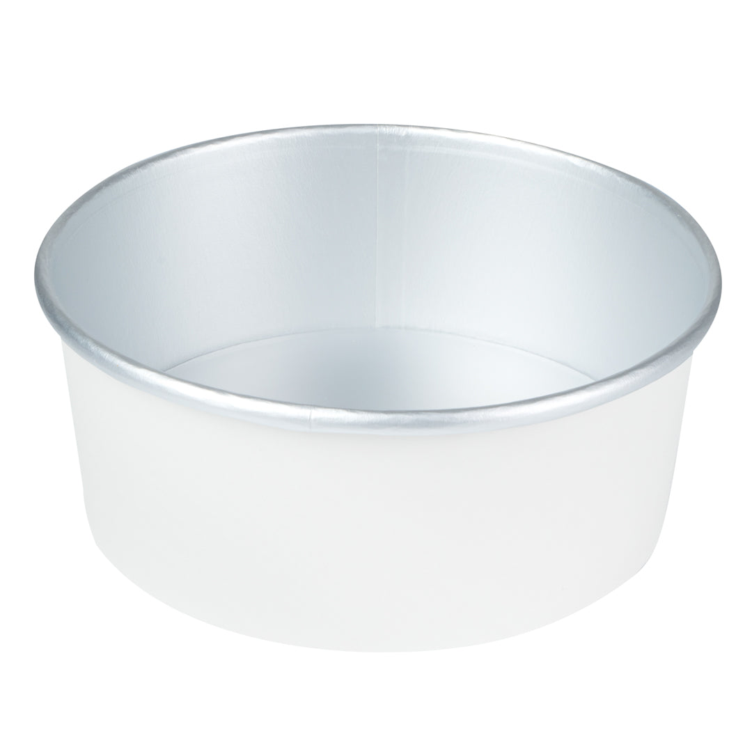 Foil Lux 37 oz White Paper Take Out Container - with Foil Interior - 6 1/2" x 6 1/2" x 2 1/2" - 200 count box