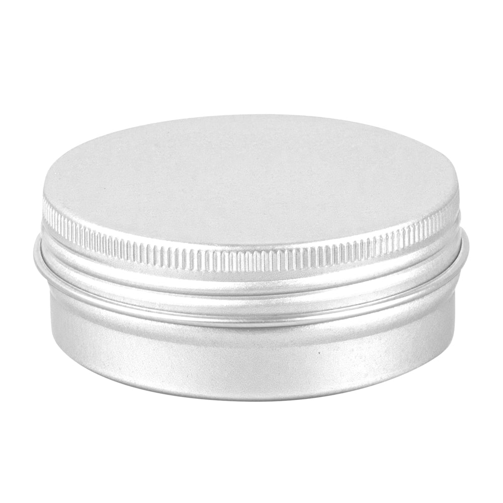 RW Base 2 oz Round Silver Tin Container - with Screw Lid - 100 count box