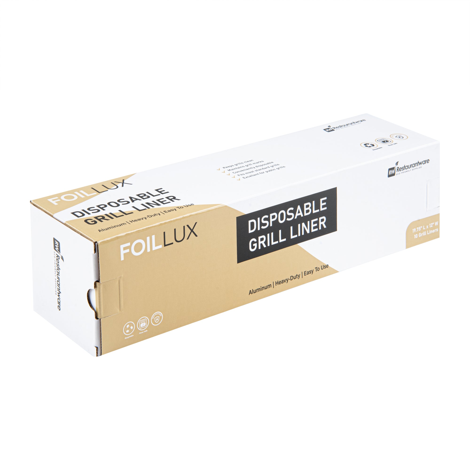 Foil Lux Aluminum Disposable Grill Liner - 19 3/4" x 12" - 200 count box