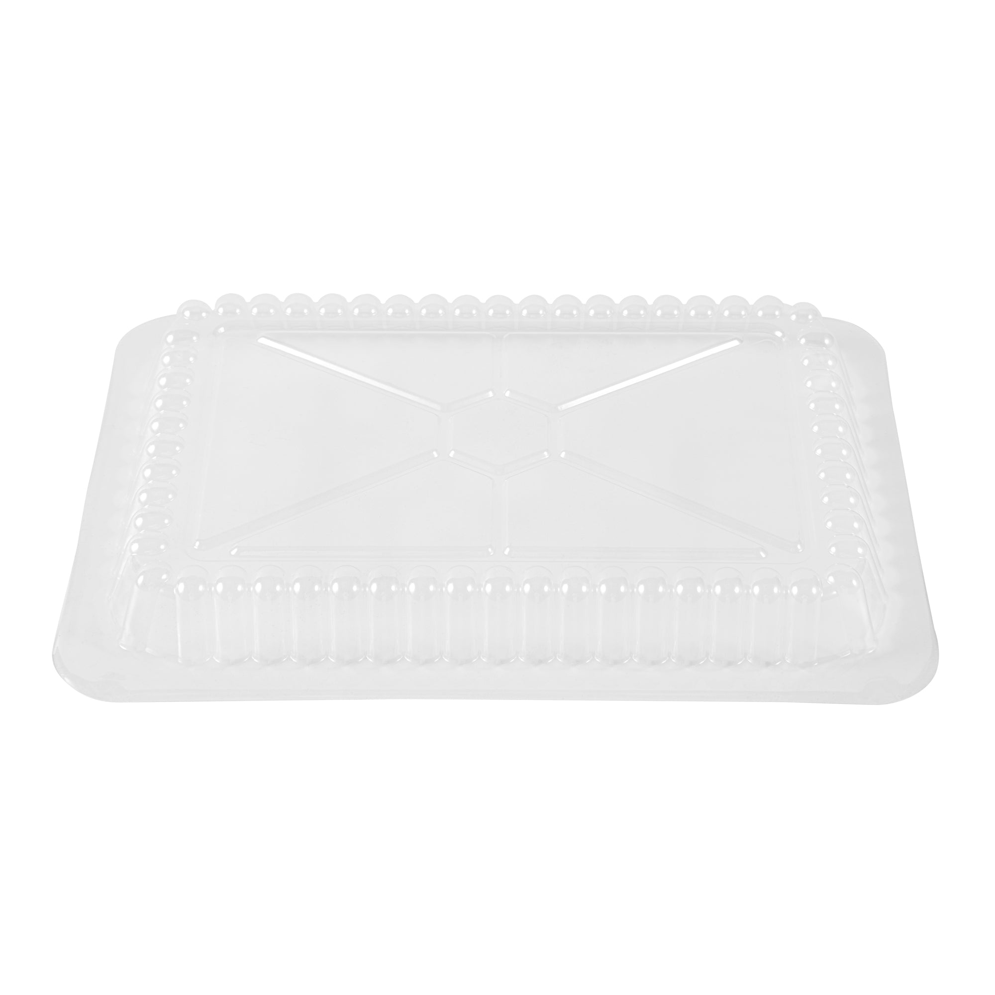 Foil Lux Oblong Clear Plastic Lid - Fits 2 1/4 lb Container - 100 count box