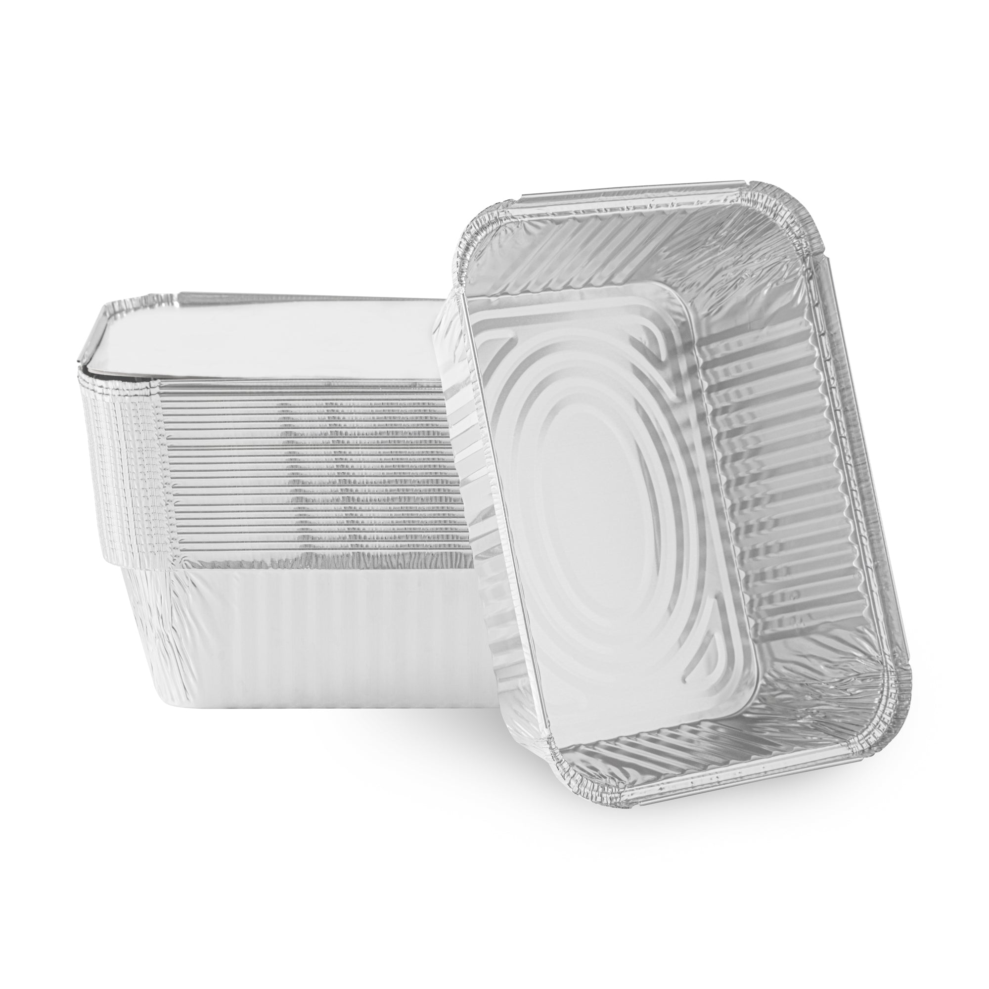 Foil Lux 5 lb Oblong Aluminum Container - 10" x 7" x 2 3/4" - 100 count box