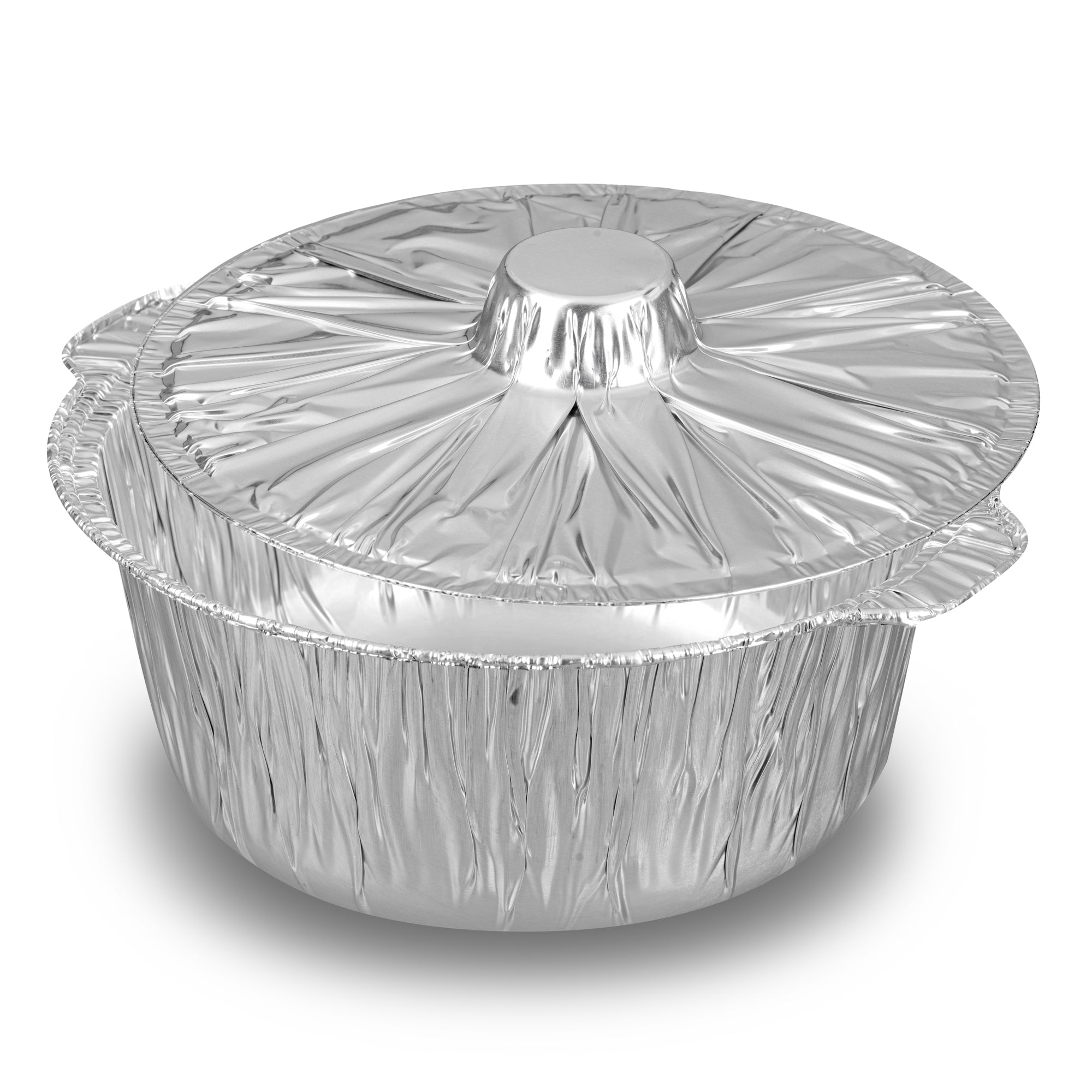 Foil Lux 4 qt Aluminum Foil Pot - with Lid - 11 1/2" x 10 1/4" x 4 3/4" - 100 count box