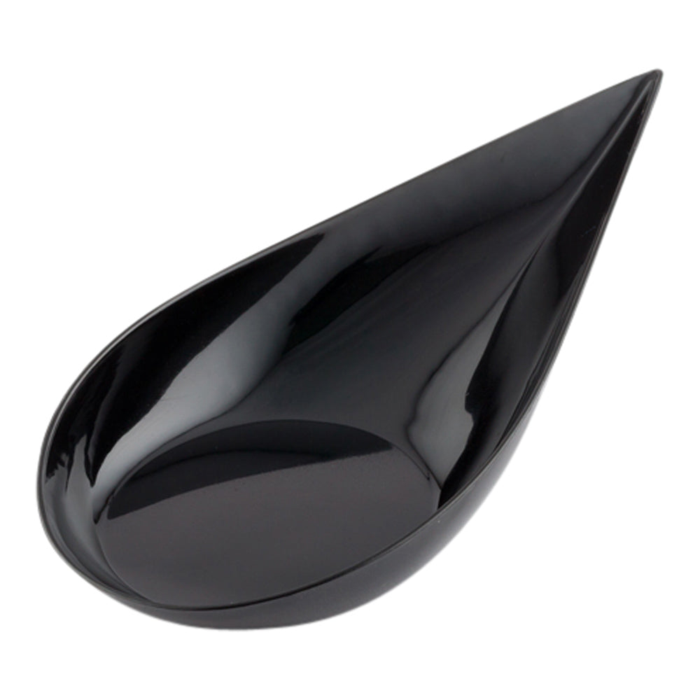 Teardrop Black Plastic Spoon - 4" x 2" x 1/2" - 100 count box