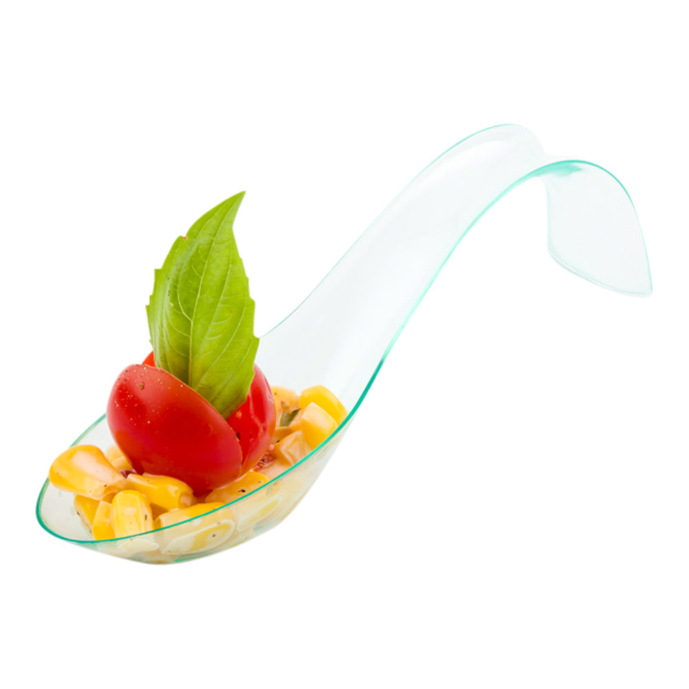 Seagreen Plastic Stiletto Spoon - 5" x 1/2" x 1 1/4" - 100 count box