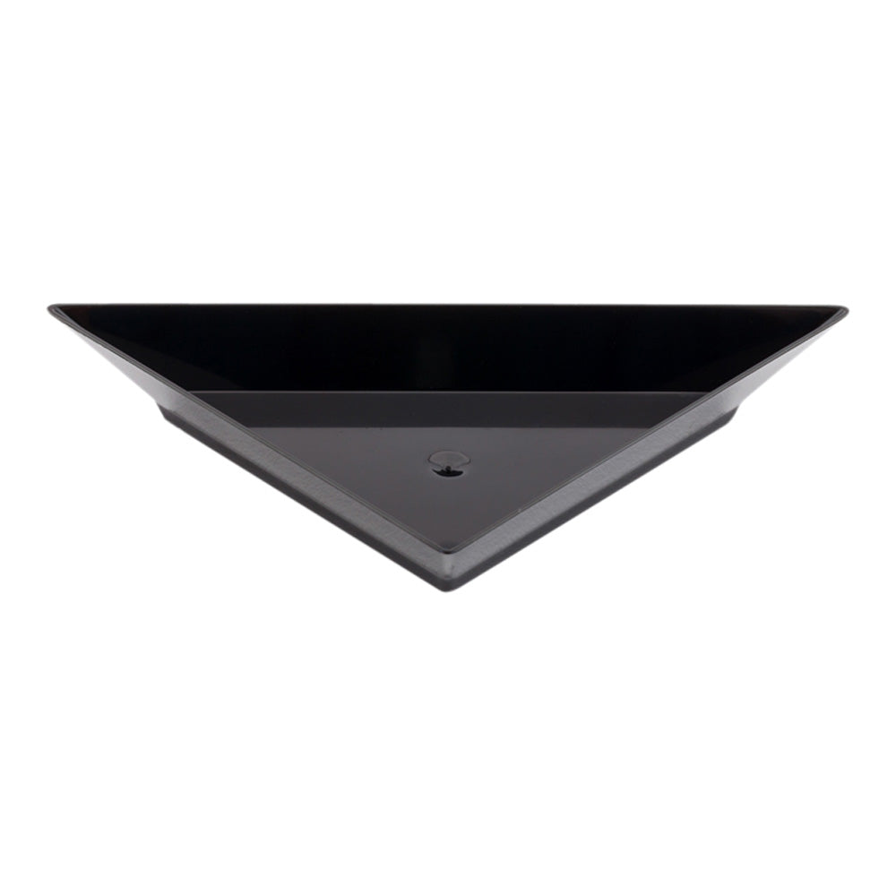 Black Plastic Mini Triangolo Appetizer Plate - 4" x 2" - 100 count box